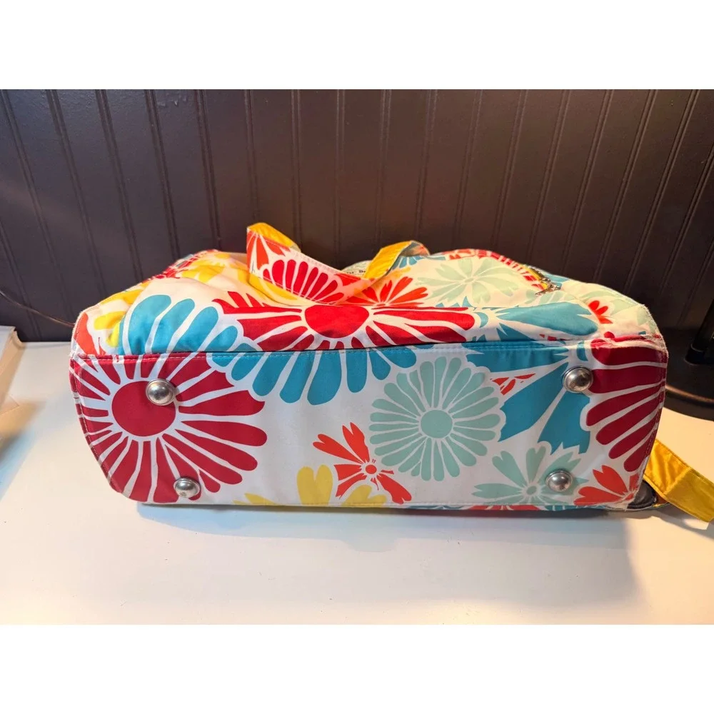 Ju-Ju-Be Be Prepared Diaper Bag Drip Drops Floral Multi-Color Large Travel Tote